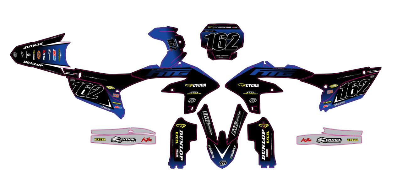 YAMAHA Team FMG Zwarte Graphics Kit.