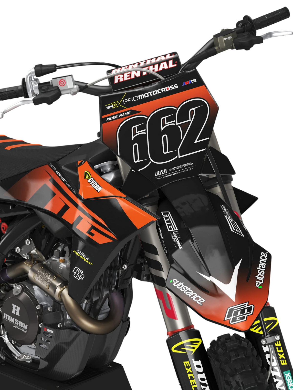 Geschikt voor KTM Team FMG Black Graphics Kit.