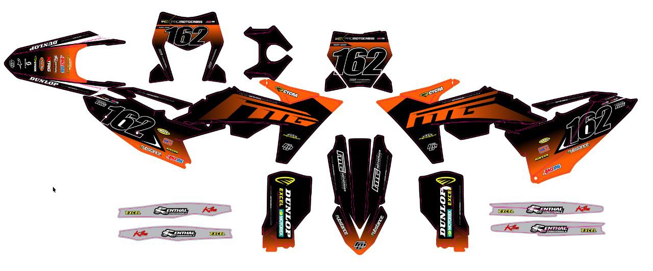 Geschikt voor KTM Team FMG Black Graphics Kit.