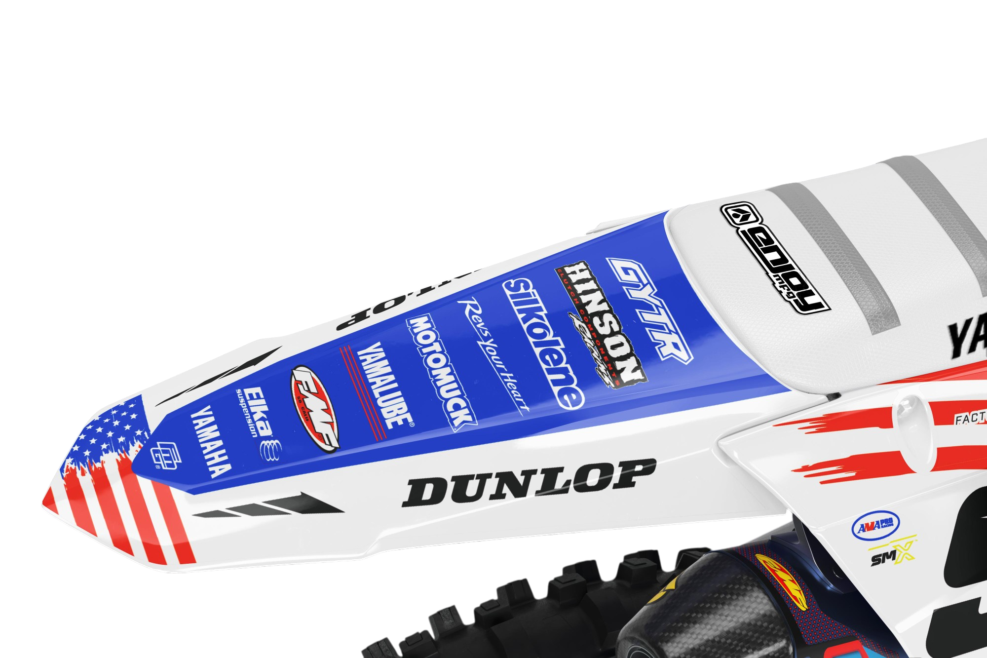 Yamaha GYTR RED WHITE & BLUE GRAPHICS KIT.  YZ YZF PW TR WR WRF  FACTORY MOTOCROSS GRAPHICS