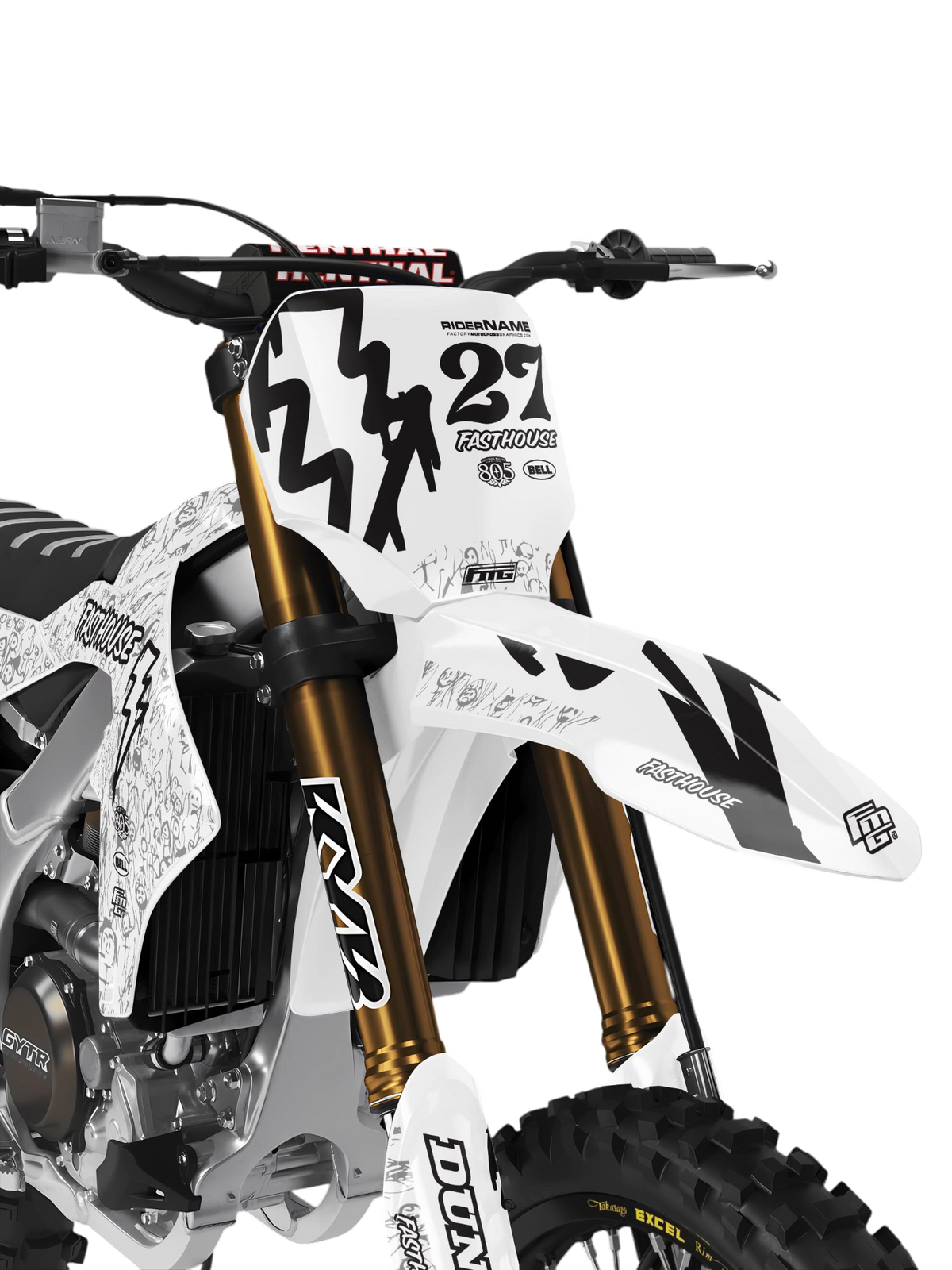 YAMAHA FASTHOUSE doodle White V1 GRAFISCHE KIT.