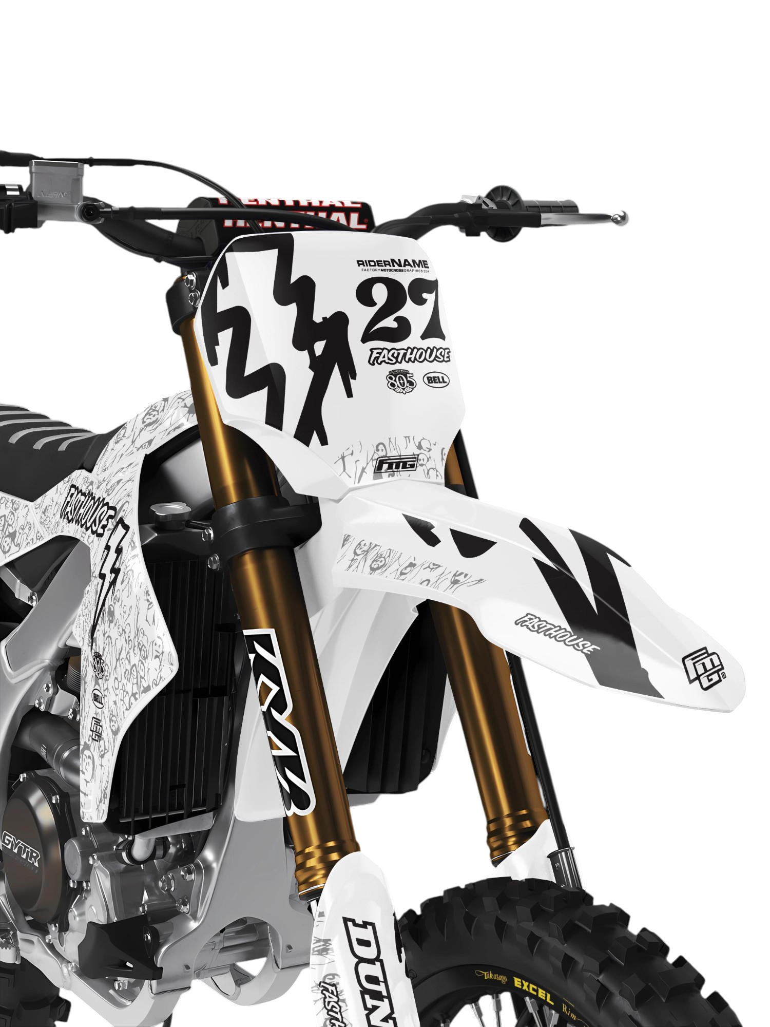 YAMAHA FASTHOUSE doodle White V1 GRAFISCHE KIT.