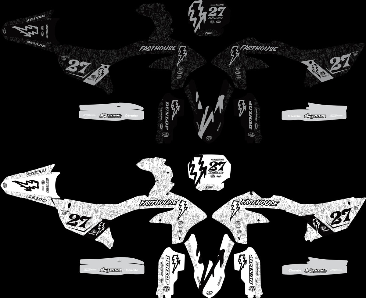 YAMAHA FASTHOUSE doodle White V1 GRAFISCHE KIT.