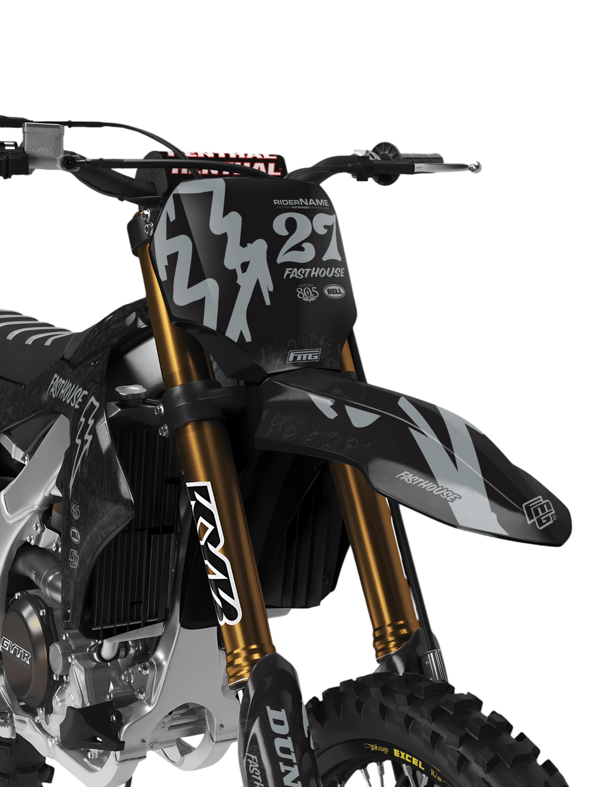 YAMAHA FASTHOUSE doodle Black V1 GRAFISCHE KIT.