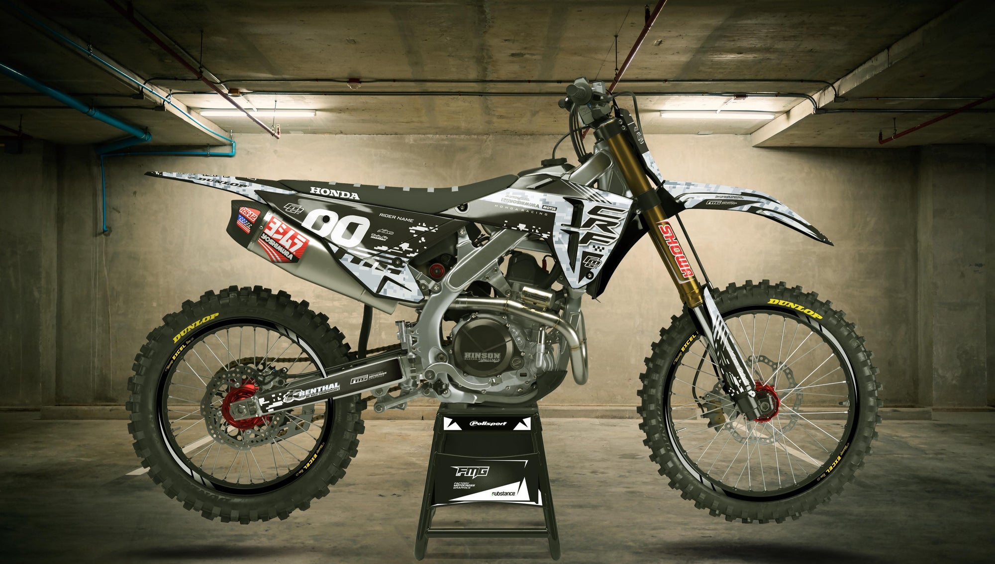 Honda CRF / CR Digital Camouflage Graphics Kit Factory Motocross Graphics