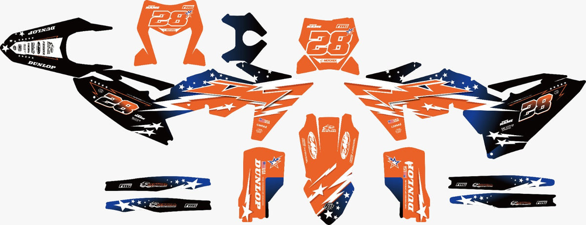 Fits KTM Stars &amp; Stripes  TEAM GRAPHICS KIT.