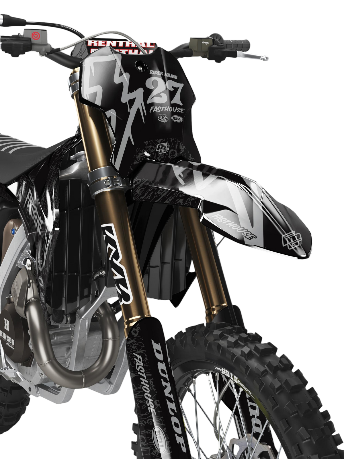 TRIUMPH FASTHOUSE DOODLE Black VI GRAPHICS KIT. TF FACTORY MOTOCROSS GRAPHICS