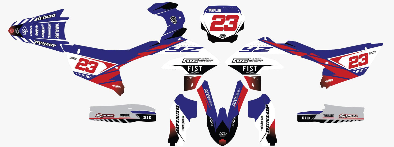 Yamaha Fist Red Graphics Kit