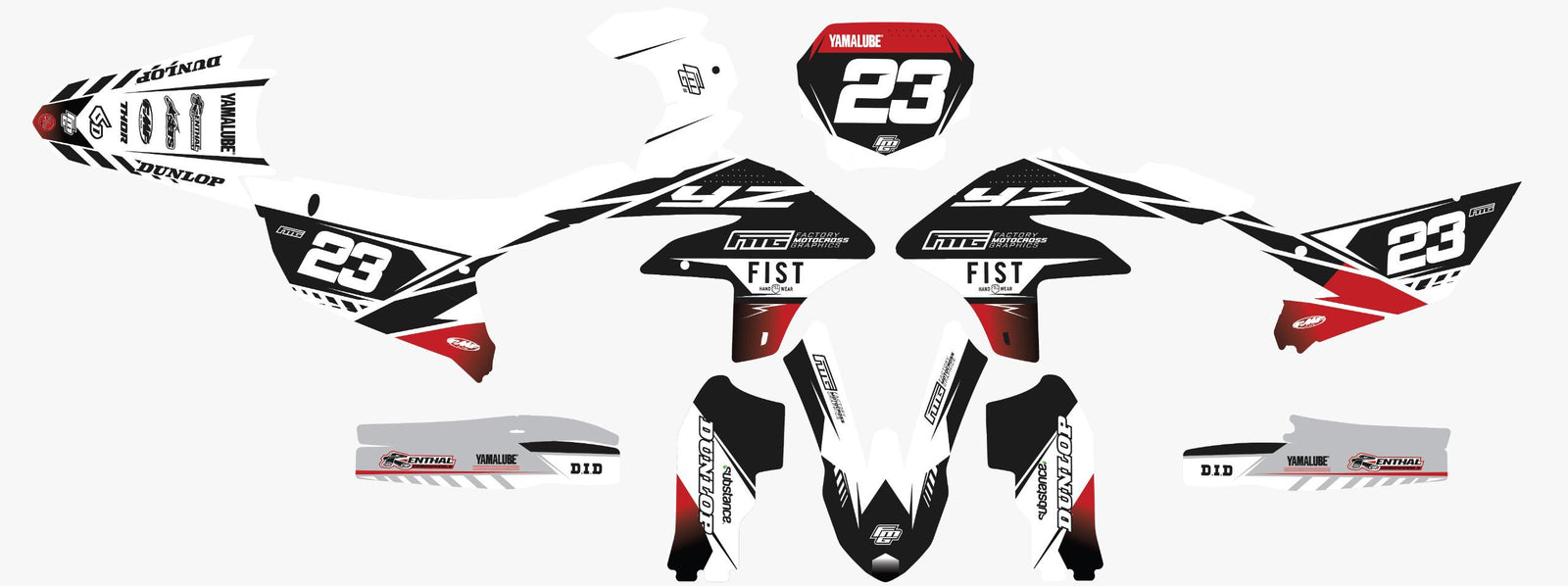 Yamaha Fist White Graphics Kit
