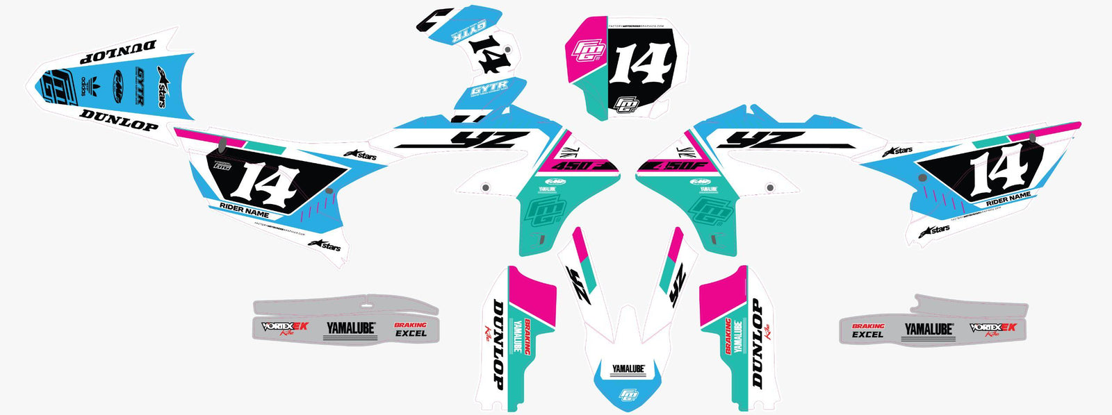 Yamaha White Fazzer Graphics Kit