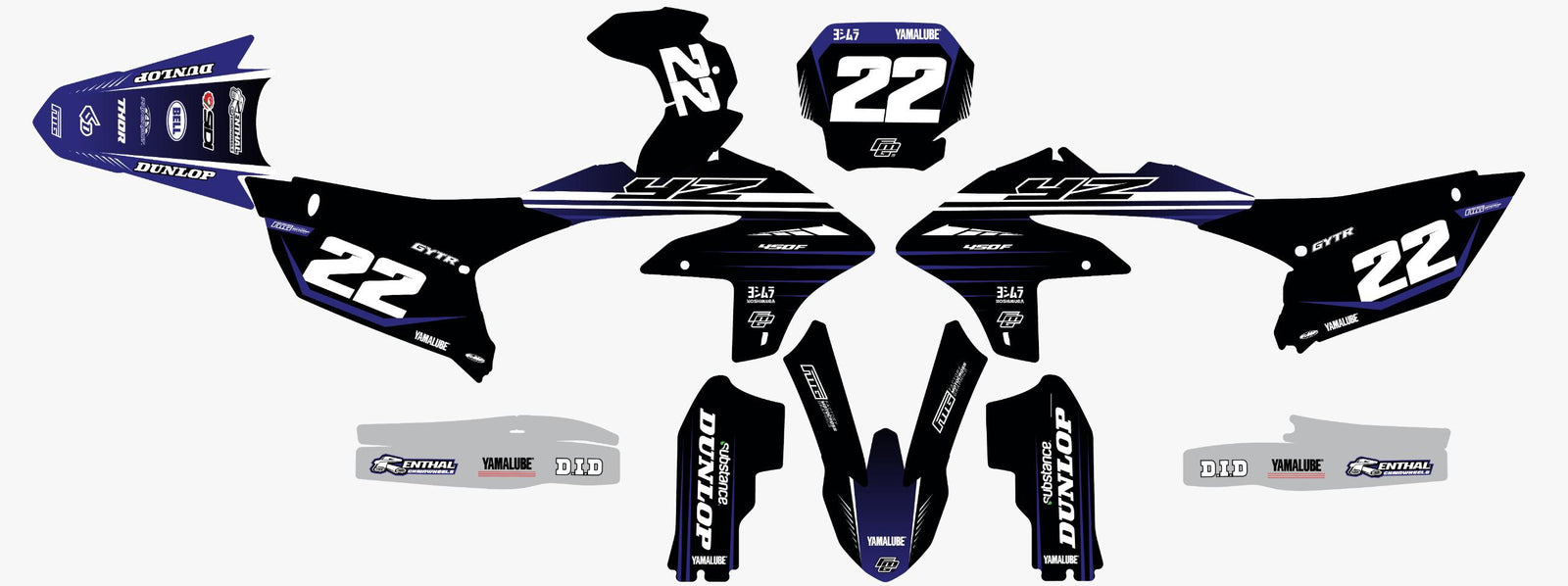 Yamaha Black Streamline Graphics Kit