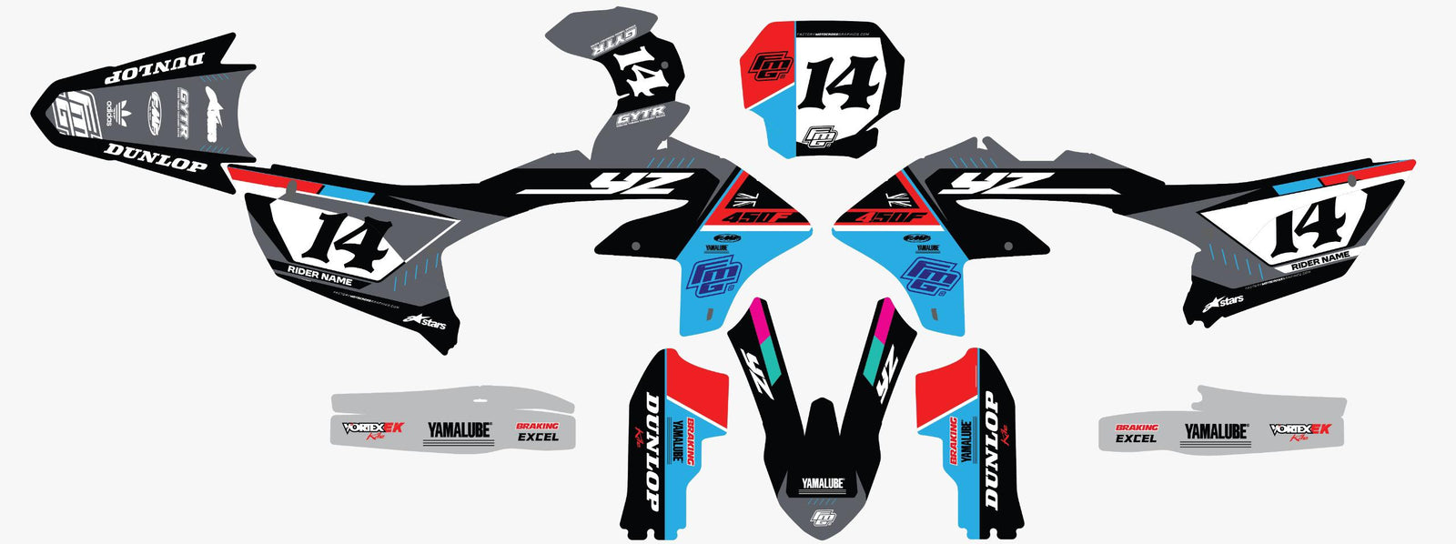 Yamaha Grey Fazzer Graphics Kit