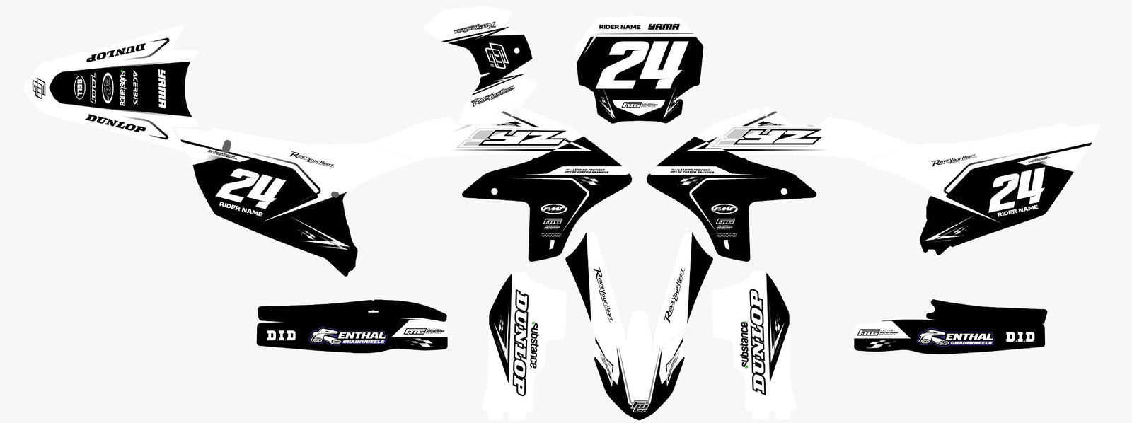 Yamaha White Vital Graphics Kit