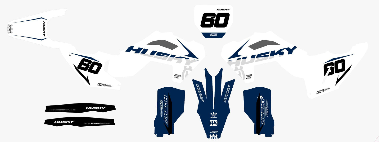 Husqvarna  Carbon Strike White Graphics Kit