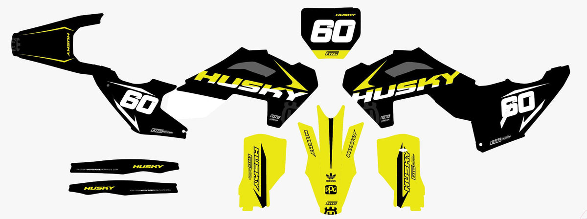 Husqvarna Carbon Strike Black Yellow Graphics Kit
