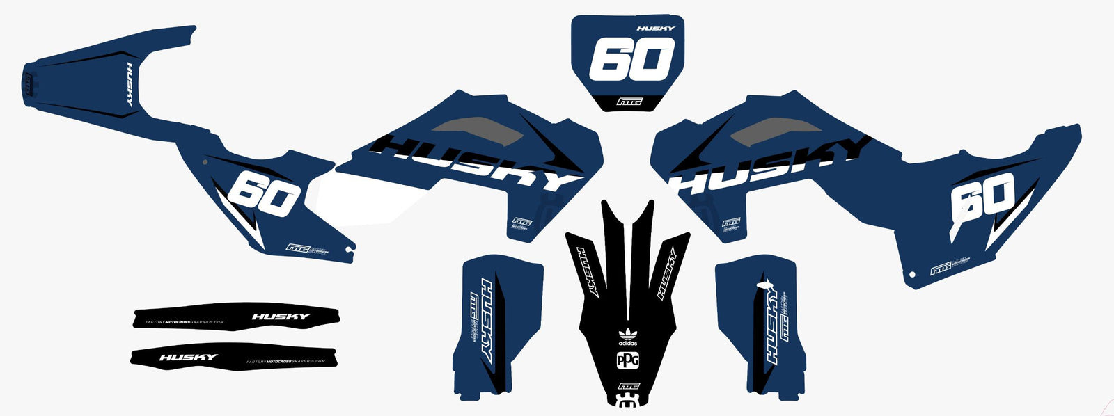 Husqvarna Carbon Strike Blue Graphics Kit