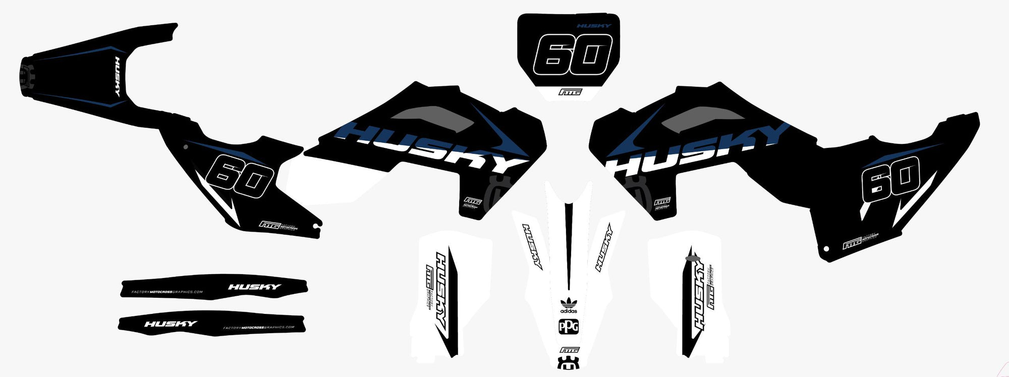 Husqvarna Carbon Strike Black Graphics Kit
