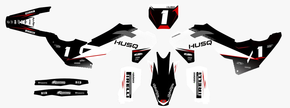 Husqvarna Factory Style Zwarte Graphics Kit
