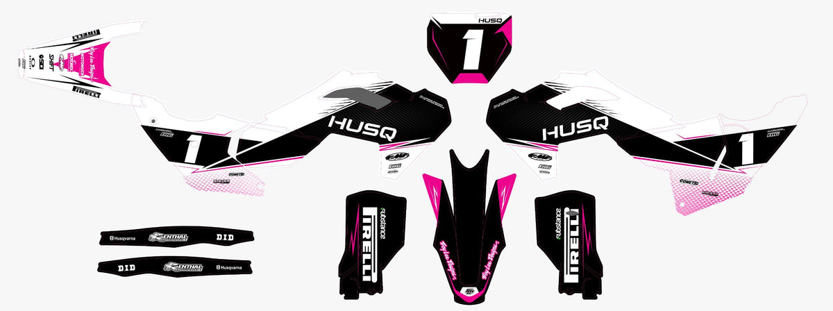 Kit graphique rose style usine Husqvarna