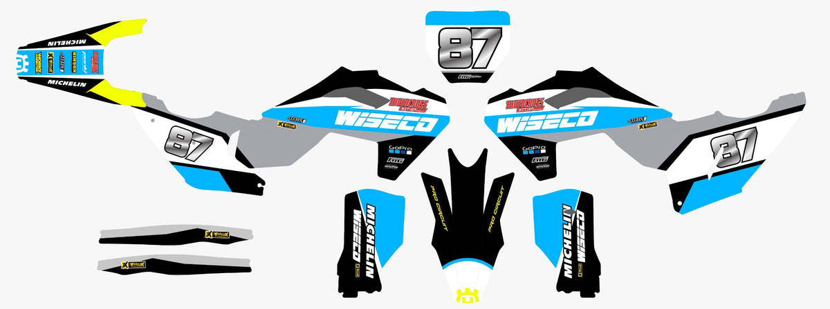 Husqvarna  Neon Baby Blue Graphics Kit