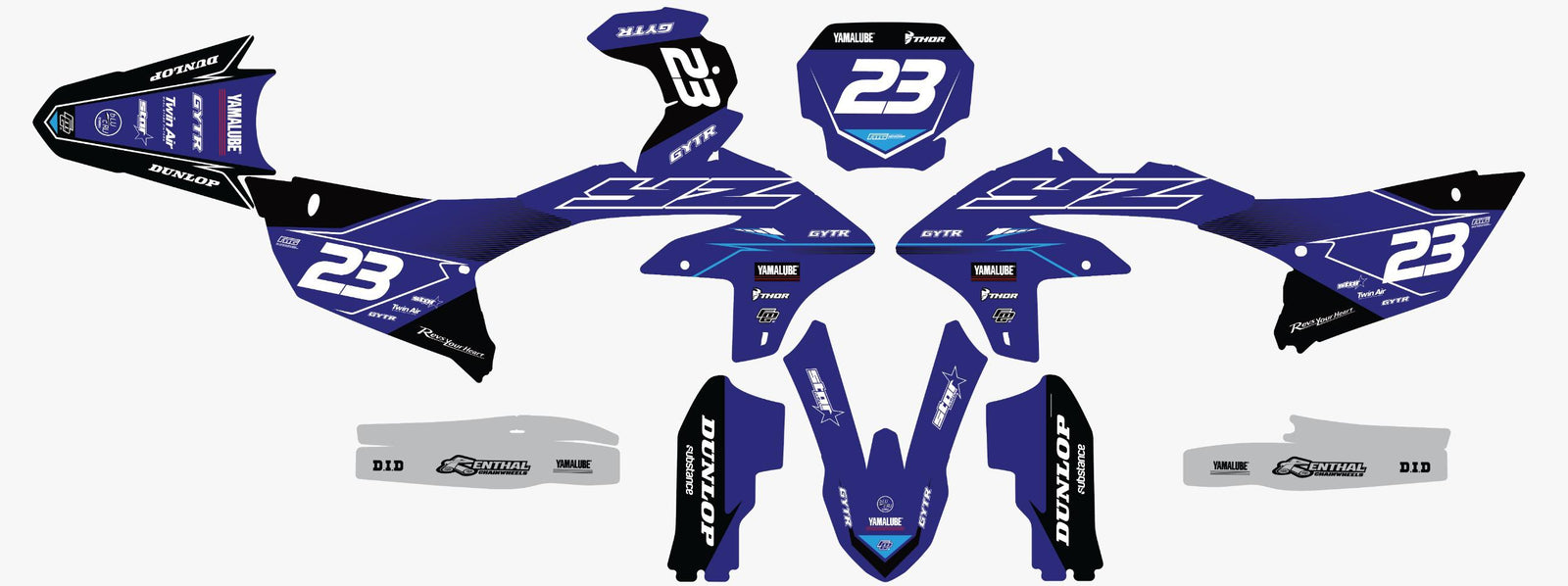 Yamaha Blue Siren Graphics Kit
