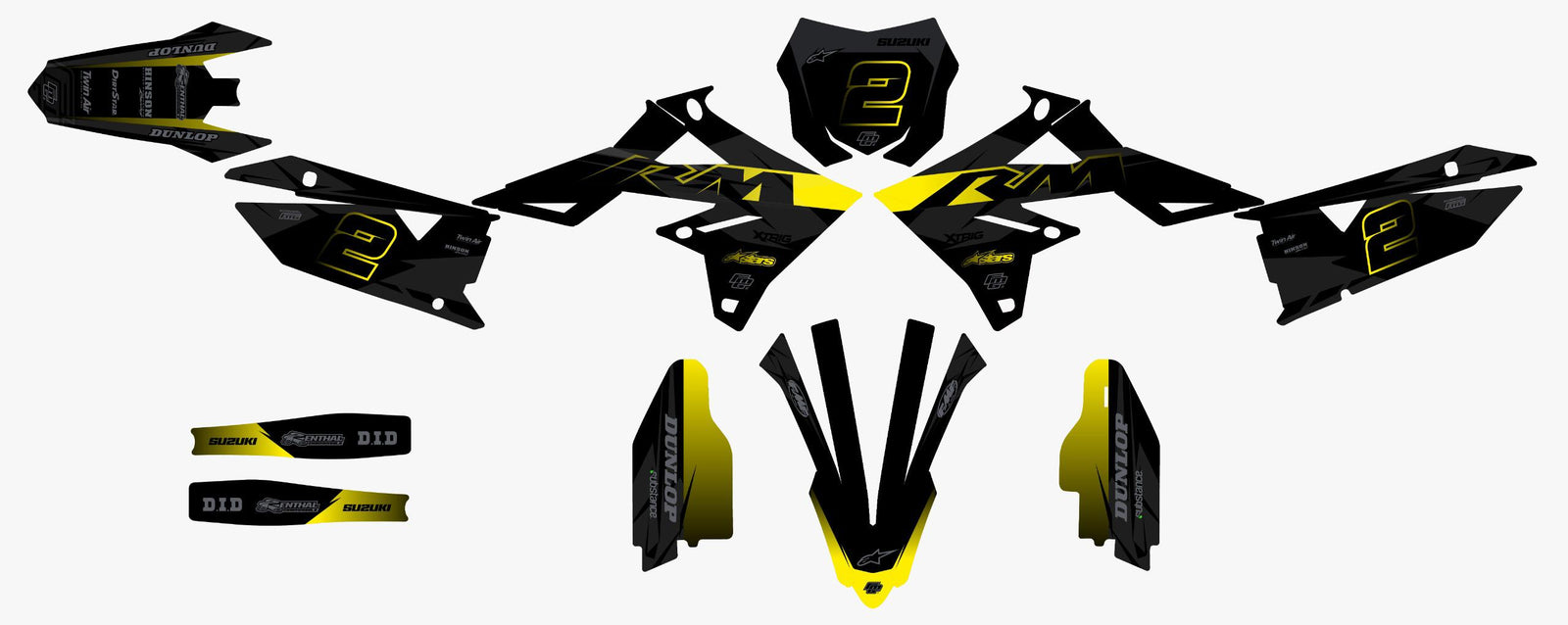 Suzuki Black Stealth Graphics Kit