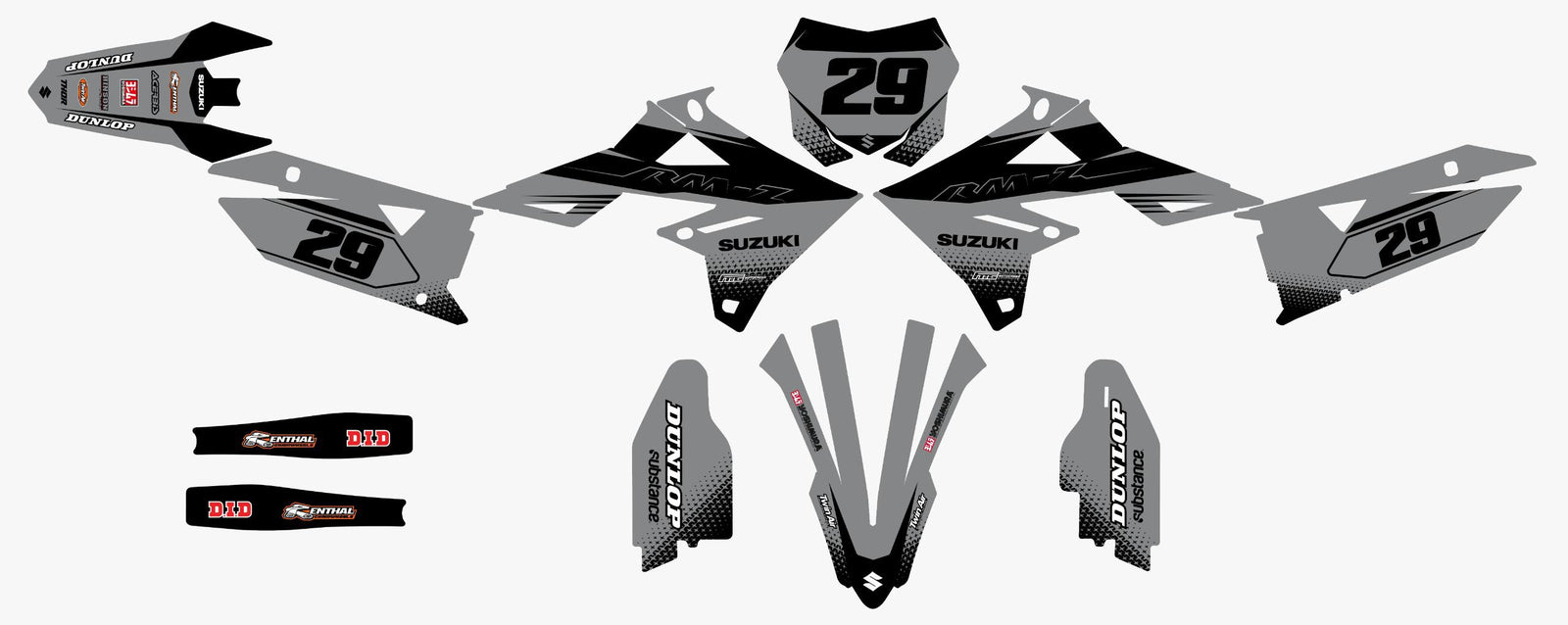 Suzuki Grey Graphics Kit