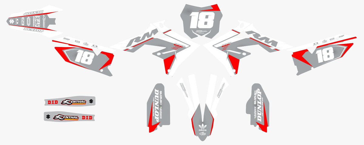 Suzuki White RM Graphics Kit