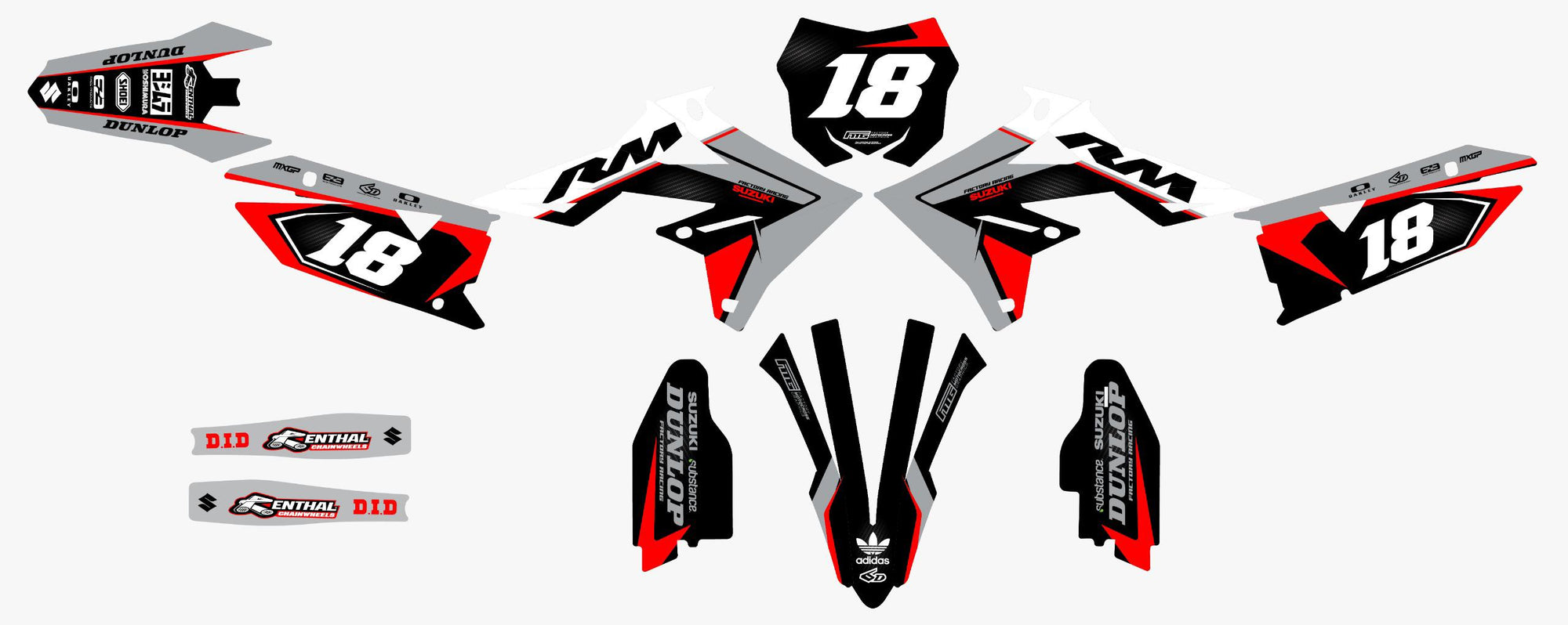 Suzuki Grey RM Graphics Kit