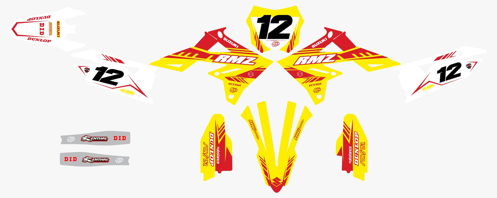Suzuki Yellow Taft Graphics Kit