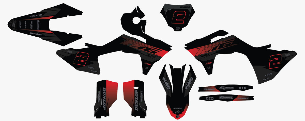 Gas Gas Black Stealth Graphics Kit
