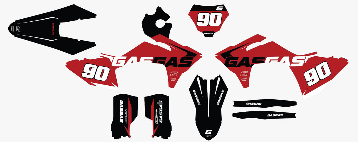 Gas Gas Carbon Strike Red Graphics Kit