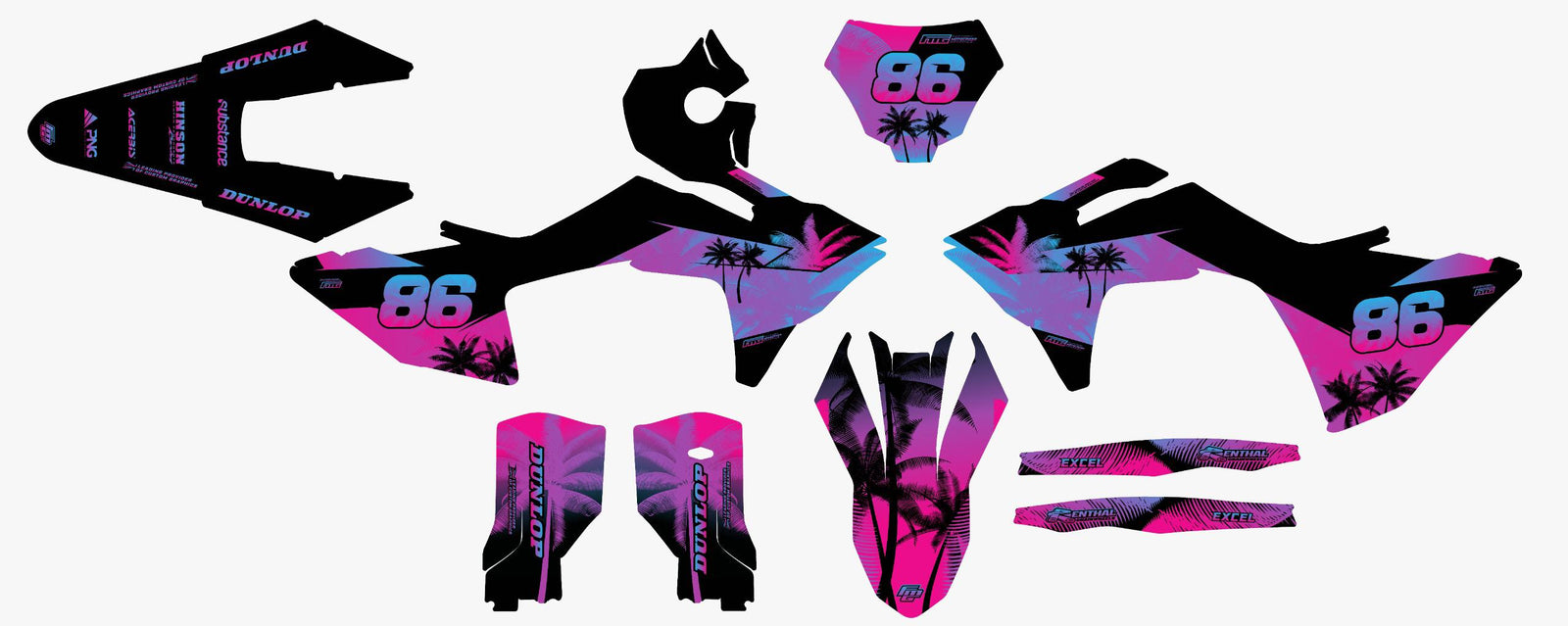 Gas Gas Black Palm Graphics Kit