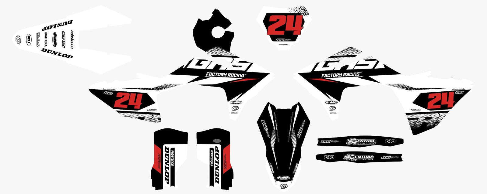 Gas Gas White Syndicate Graphics Kit