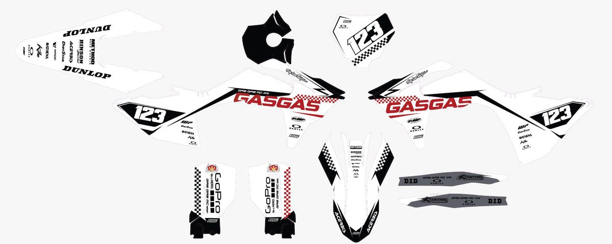 Gas Gas 2021 White Race Graphics Kit