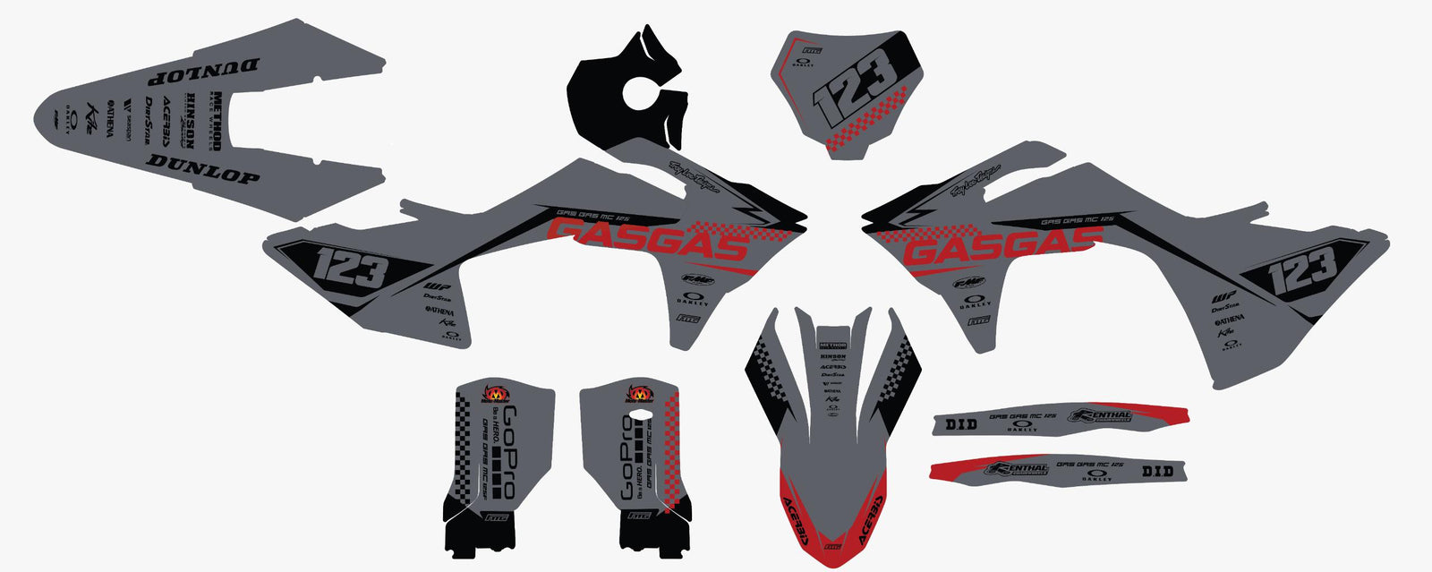 Gas Gas 2021 Grey Race Graphics Kit