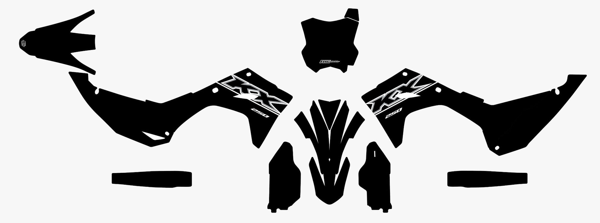 Kawasaki OEM zwarte beschermingsstickerset