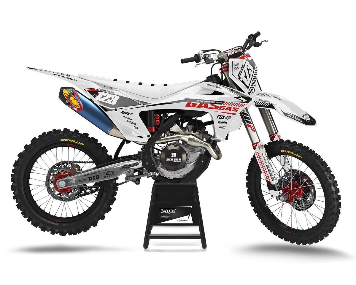 White GAS GAS Custom Motocross Decals