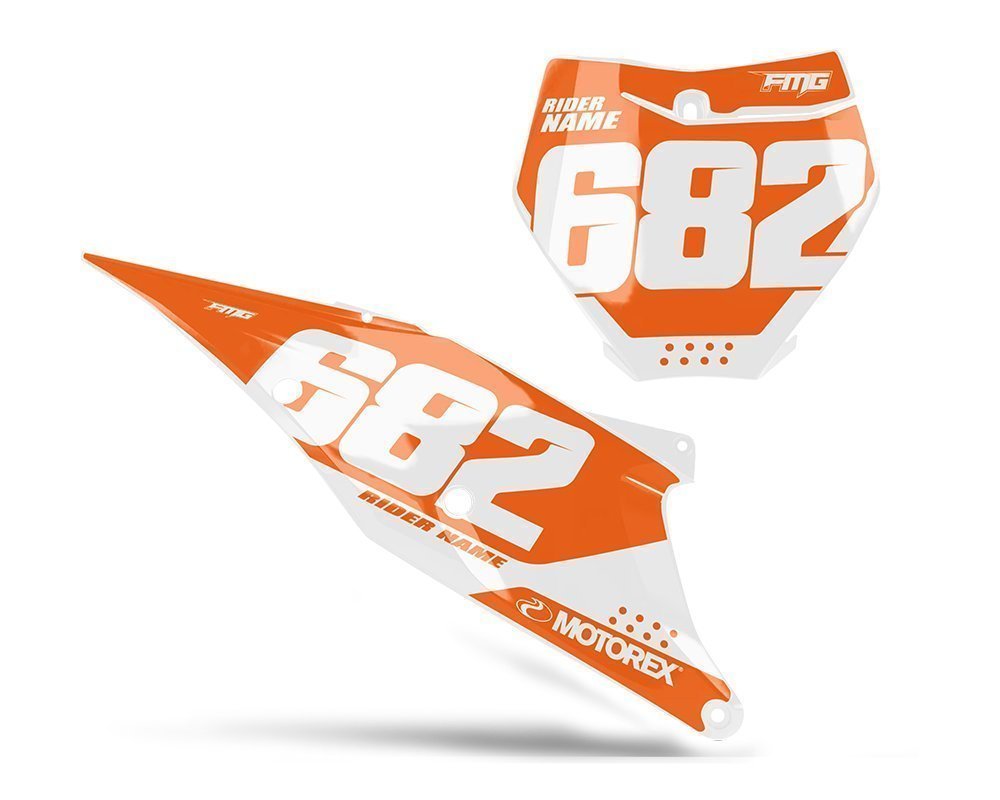 Fits KTM Orange White Number Boards