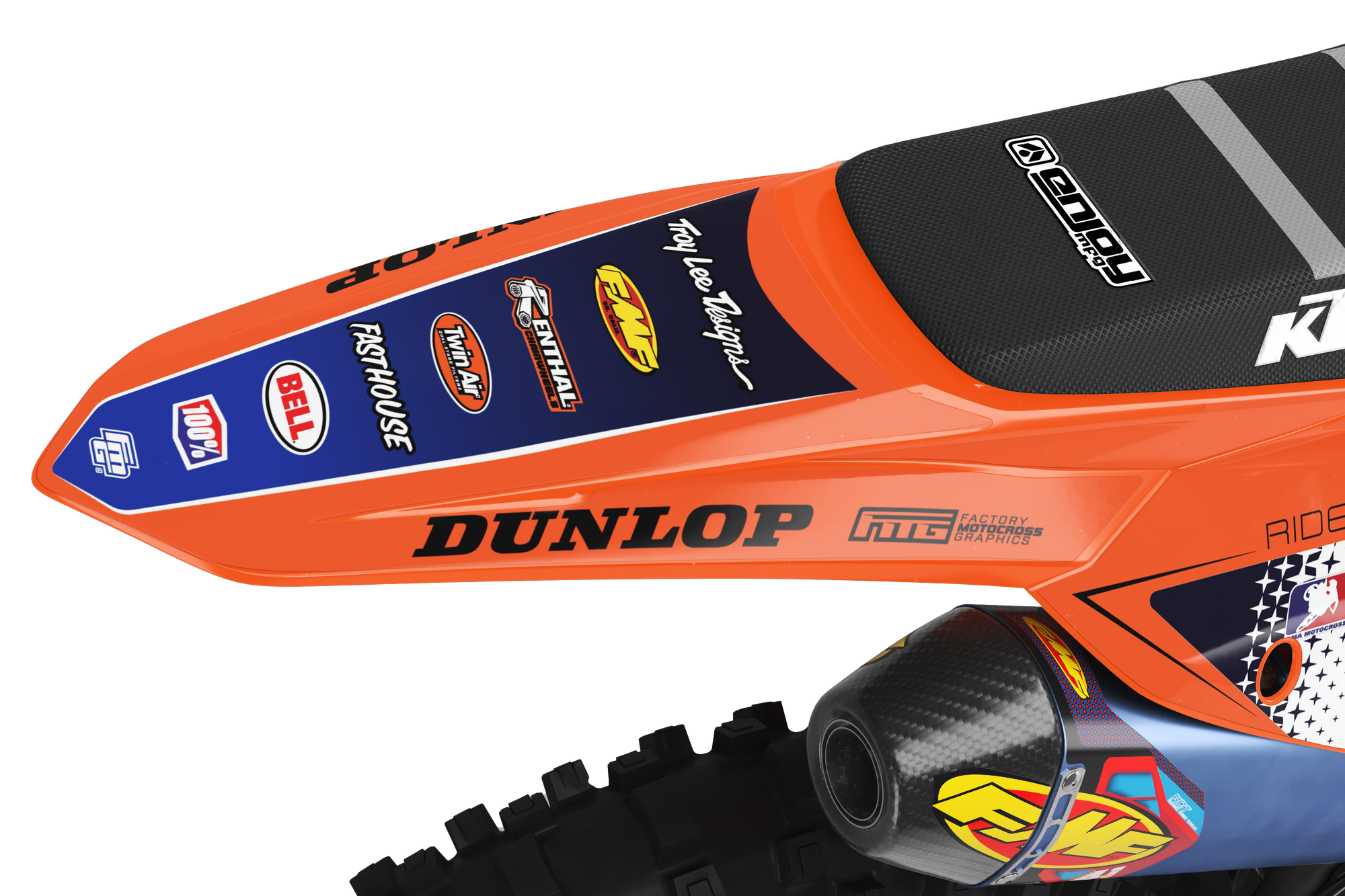 Fuse KTM Orange Graphics Kit.  KTM SX SXF EXC EXCF XCW XCEW XC XCE XCE Factory Motocross Graphics