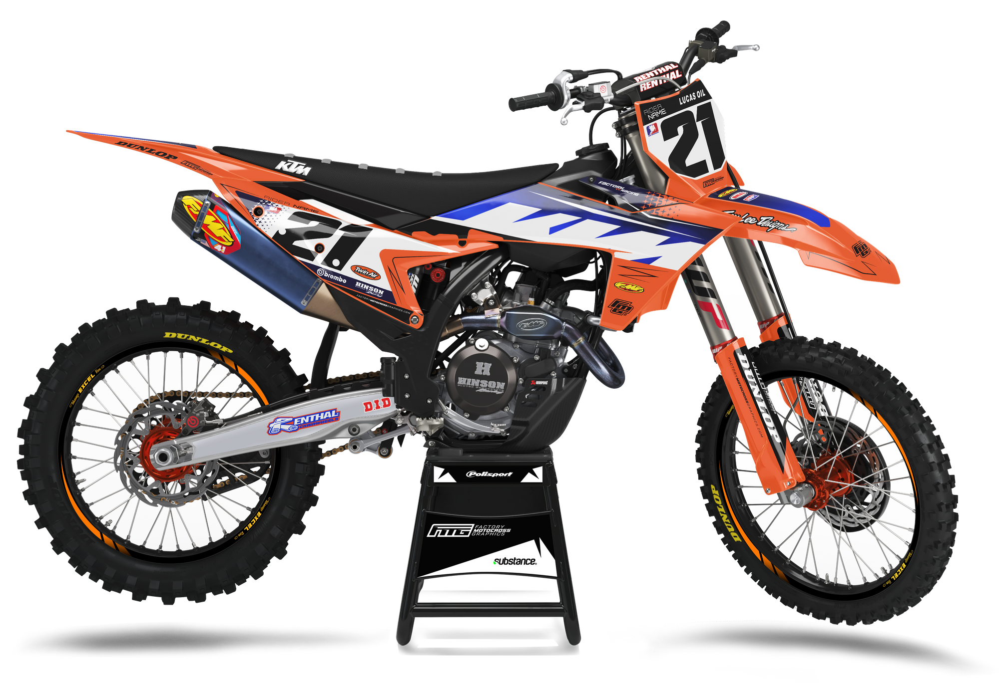 Fuse KTM Orange Graphics Kit.  KTM SX SXF EXC EXCF XCW XCEW XC XCE XCE Factory Motocross Graphics