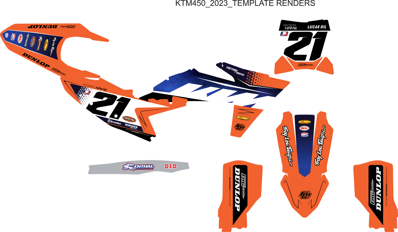 Fuse Fits KTM Orange Graphics Kit.