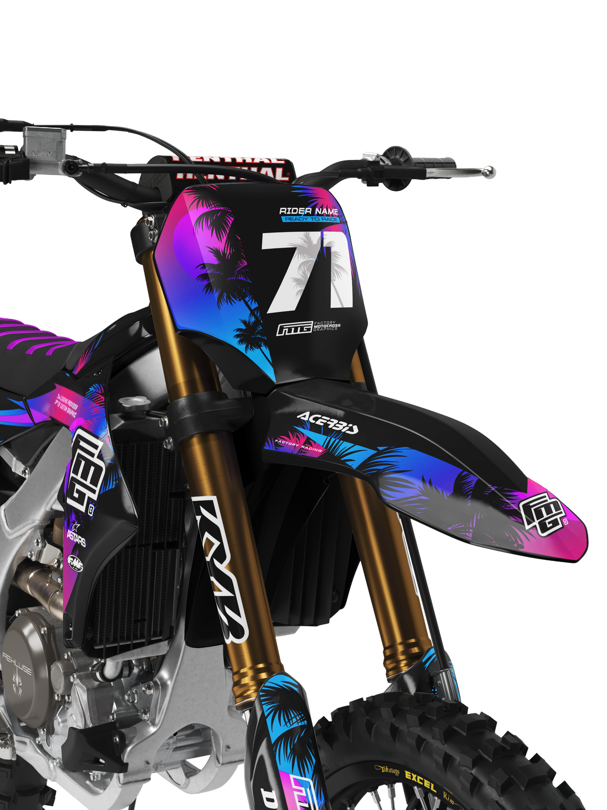 Yamaha YZ YZF Black Palm Graphics Kit