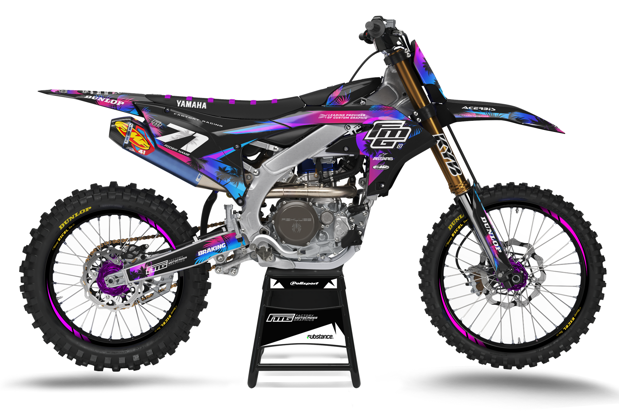 Kit graphique Yamaha YZ YZF Black Palm