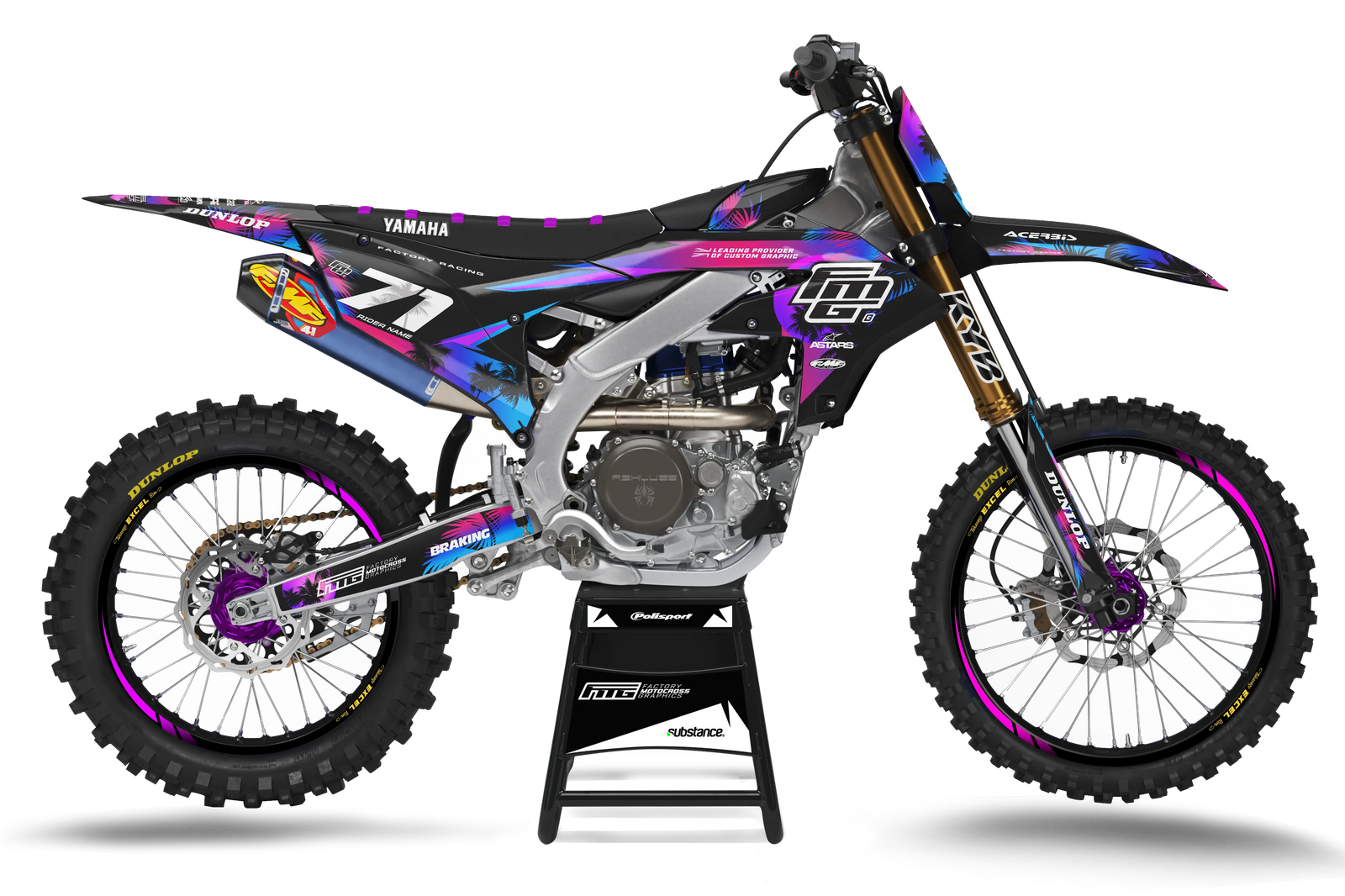 Yamaha YZ YZF Zwarte Palm Graphics Kit