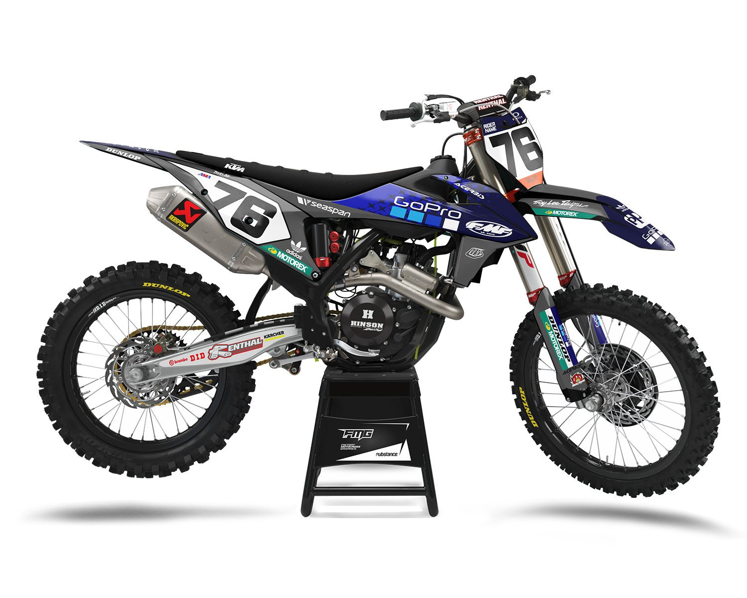 Fits KTM SX / SXF Nardo Grey TLD Graphics Kit