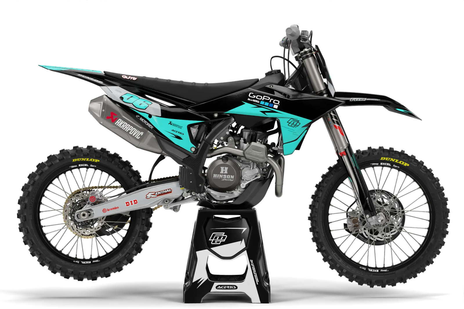 Fits KTM Go pro teal graphics kit