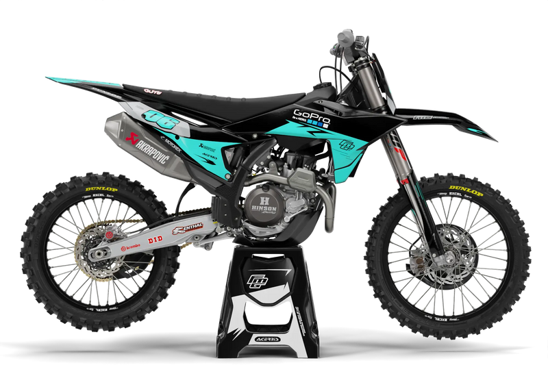Fits KTM Go pro teal graphics kit