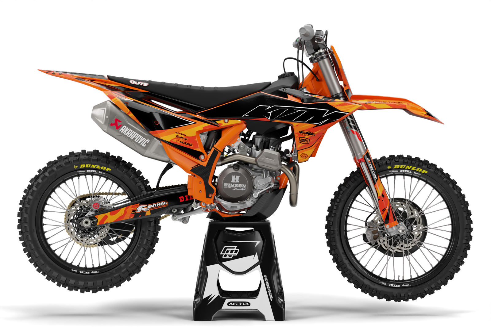 Fits KTM  Orange Comet Graphics Kit No Name No Number