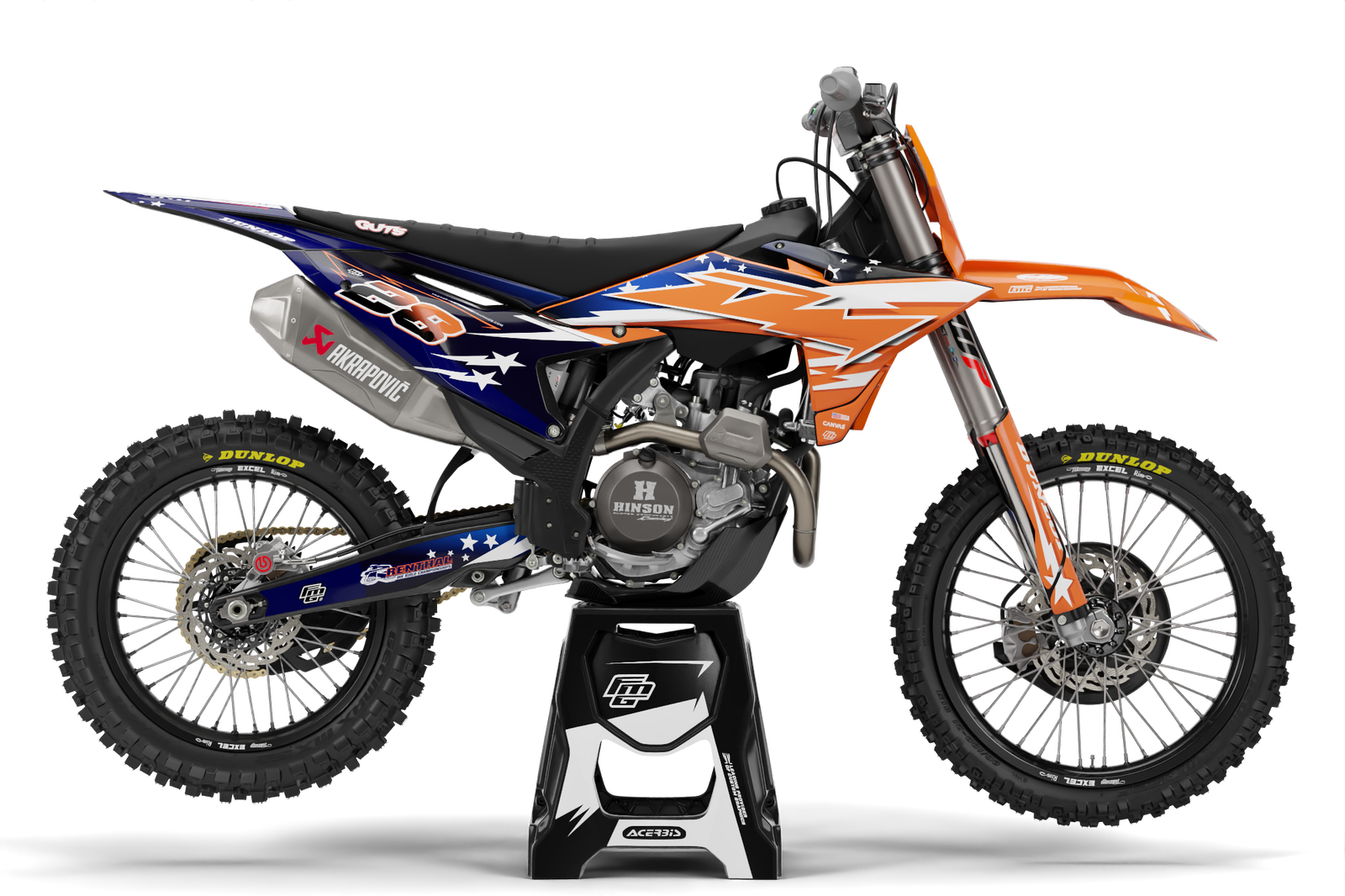 Convient au kit graphique d'équipe KTM Stars &amp; Stripes.